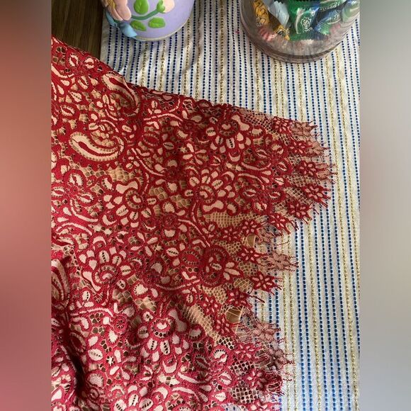 For Love And Lemons Vika Mini Dress Size M Lace Red rods on top - Picture 13 of 17